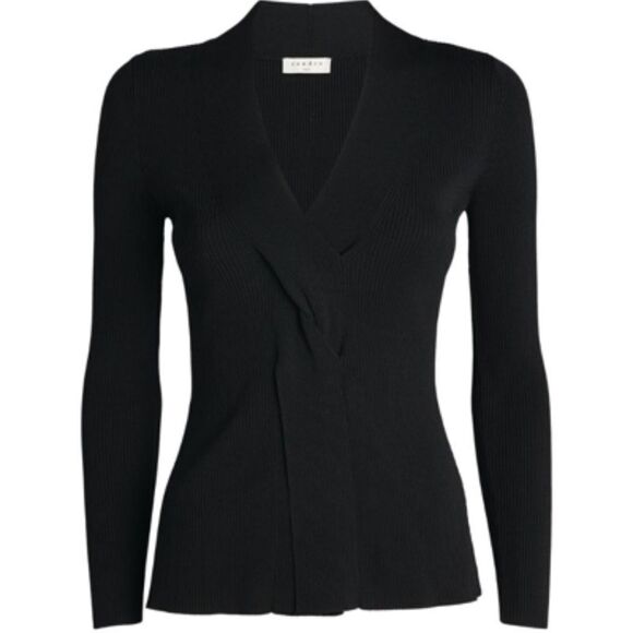 Sandro Louane Twist Front V Neck Sweater - Picture 3 of 5